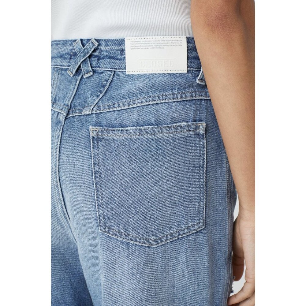 🆕 CLOSED Pearl High Rise Distressed Tapered Denim Jeans Blue 31 - Picture 6 of 16
